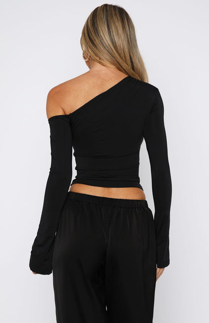 Said So Long Sleeve Top Black